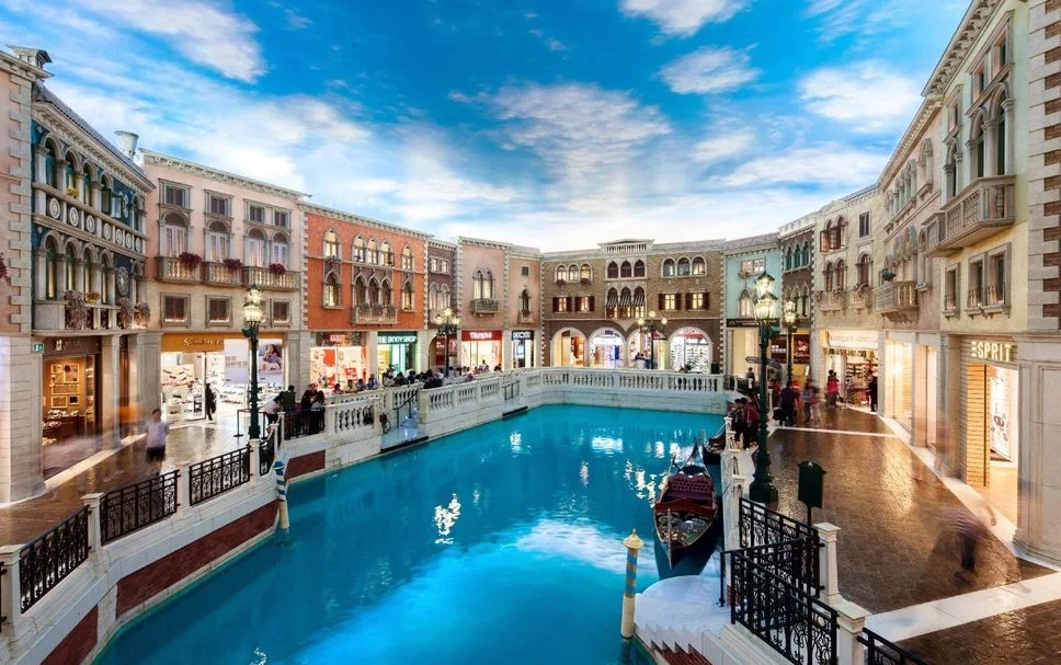 澳门威尼斯人度假村室内大运河购物中心全景